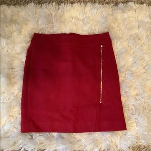 WHBM red wool boot skirt